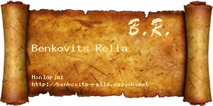 Benkovits Rella névjegykártya